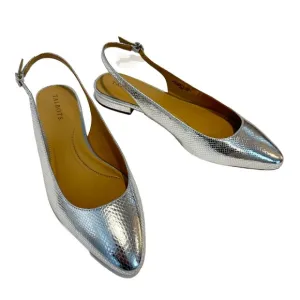 Talbots Silver Leather  Slingback Flats 9.5
