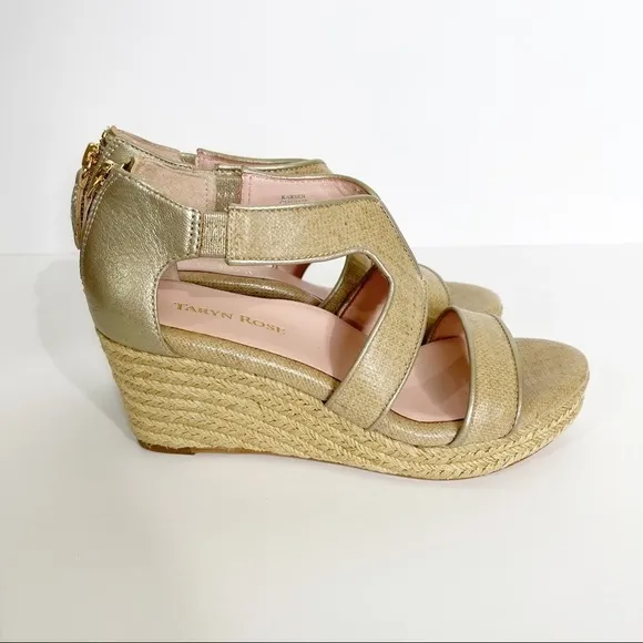 Taryn Rose Gold Beige Karsen Espadrilles Wedges