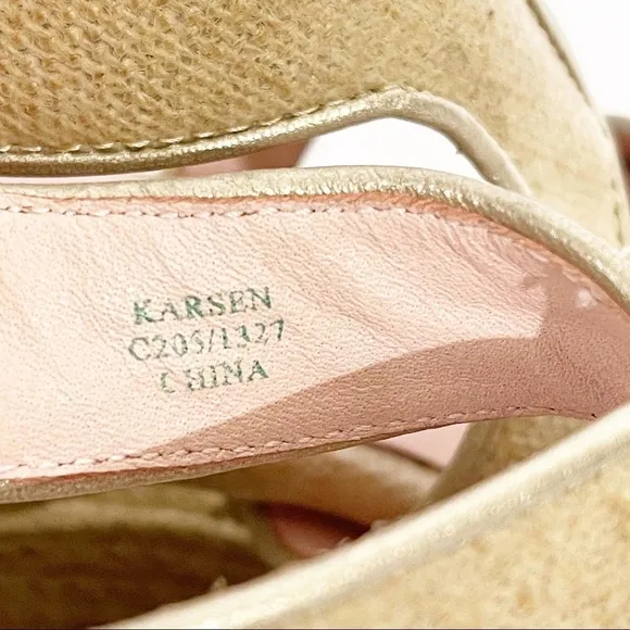 Taryn Rose Gold Beige Karsen Espadrilles Wedges