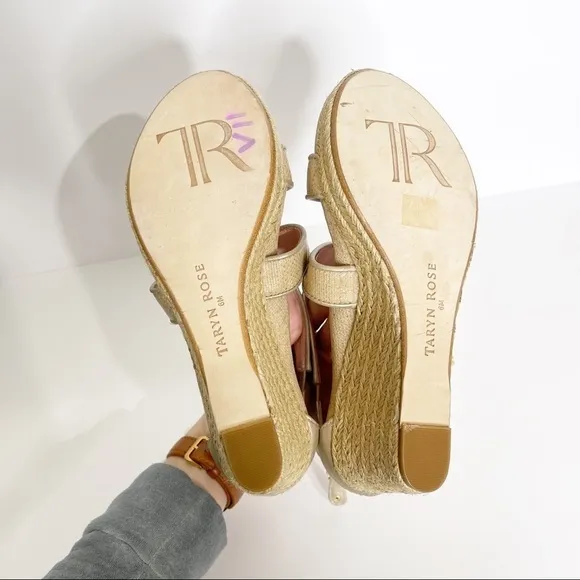 Taryn Rose Gold Beige Karsen Espadrilles Wedges