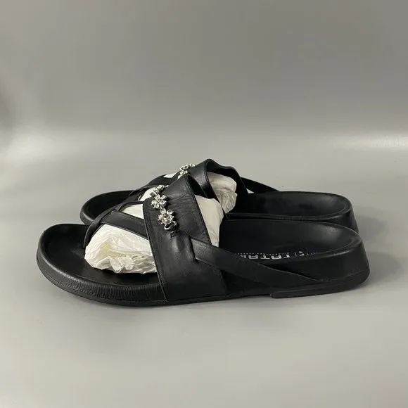 TATAMI by BIRKENSTOCK Leather Sandals Slide CHELSEA Black Crystal US8 EU40