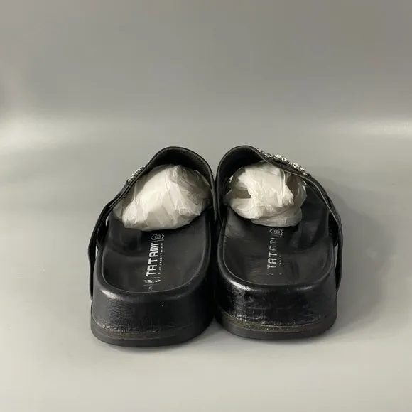 TATAMI by BIRKENSTOCK Leather Sandals Slide CHELSEA Black Crystal US8 EU40