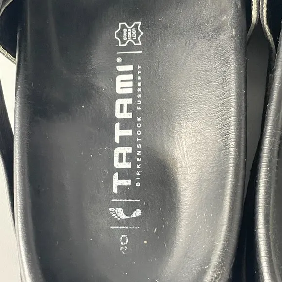 TATAMI by BIRKENSTOCK Leather Sandals Slide CHELSEA Black Crystal US8 EU40