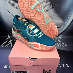 Teal and Peach Athletic Sneakers
