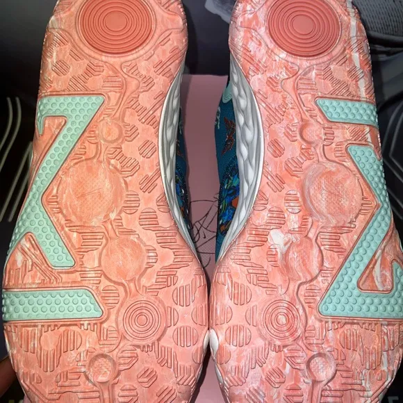 Teal and Peach Athletic Sneakers