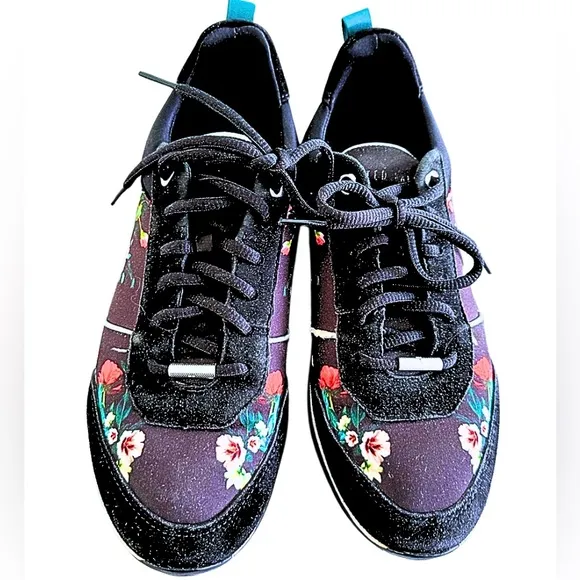 Ted Baker 38.5 Ceyah Metropolis Black Floral Trainers