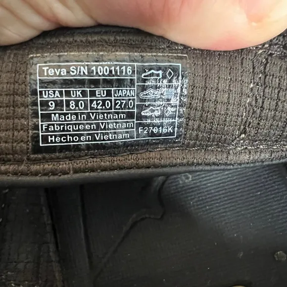 Teva Forebay Water Sandal Mens 9 Brown Adjustable Strap Quick Dry