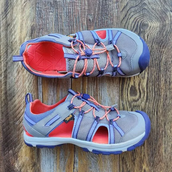 Teva Men's T Manatee Water Sport Sandals Cushion Bungee Cord Purple Grey
