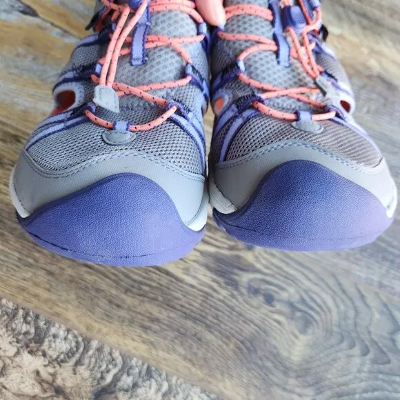 Teva Men's T Manatee Water Sport Sandals Cushion Bungee Cord Purple Grey