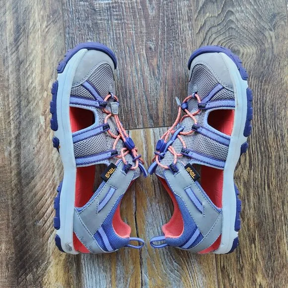 Teva Men's T Manatee Water Sport Sandals Cushion Bungee Cord Purple Grey