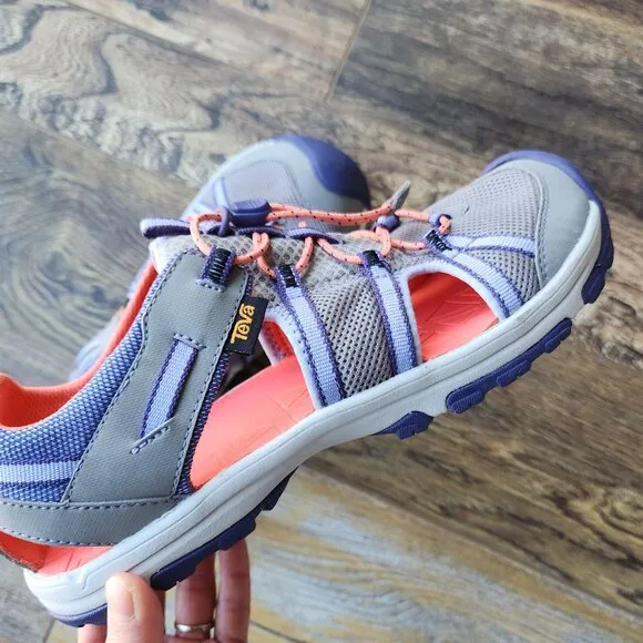 Teva Men's T Manatee Water Sport Sandals Cushion Bungee Cord Purple Grey