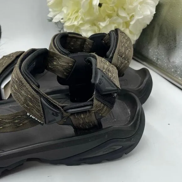 Teva Men's Terra Fl 4 Brown Madang/Olivel Webbing Water Sports Sandals Sz 13