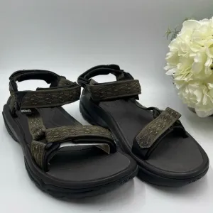 Teva Men's Terra Fl 4 Brown Madang/Olivel Webbing Water Sports Sandals Sz 13