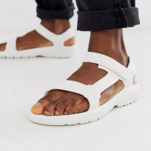 Teva Men's White Hurricane Drift Sport Water Sandals Size 12 Rubber Outdoor