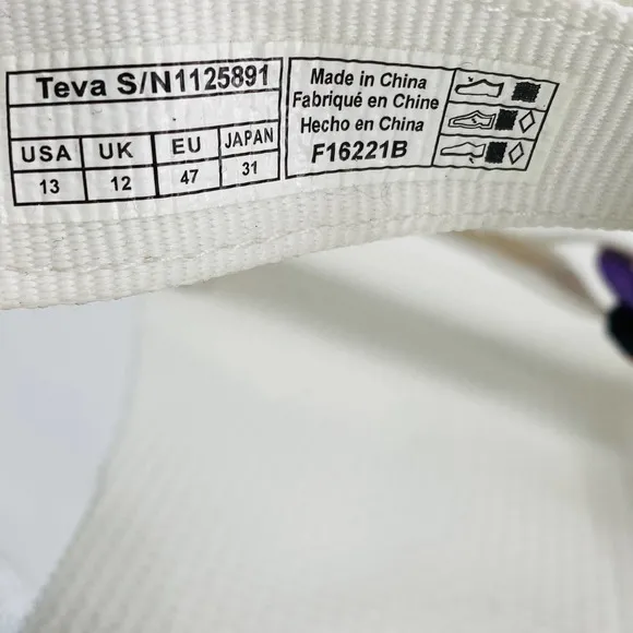 Teva Original Universal Pride White Rainbow Sandals Size 13