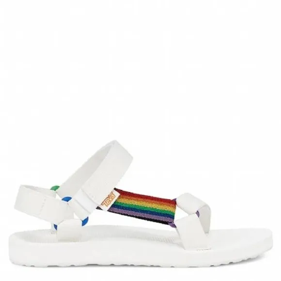 Teva Original Universal Pride White Rainbow Sandals Size 13