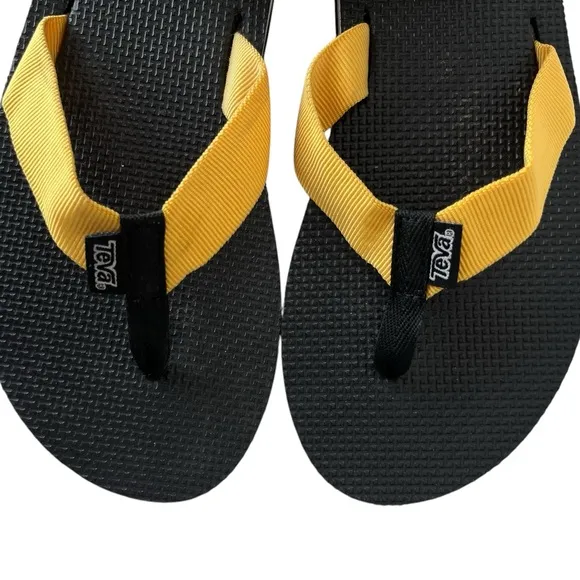 Teva Platform sandals black yellow ankle strap 9