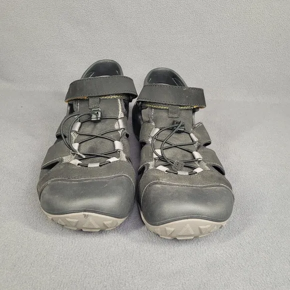TEVA Shoes Mens 12 Black Flintwood Water Sandals Bungee Laces Hiking Outdoor