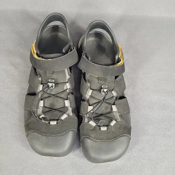 TEVA Shoes Mens 12 Black Flintwood Water Sandals Bungee Laces Hiking Outdoor