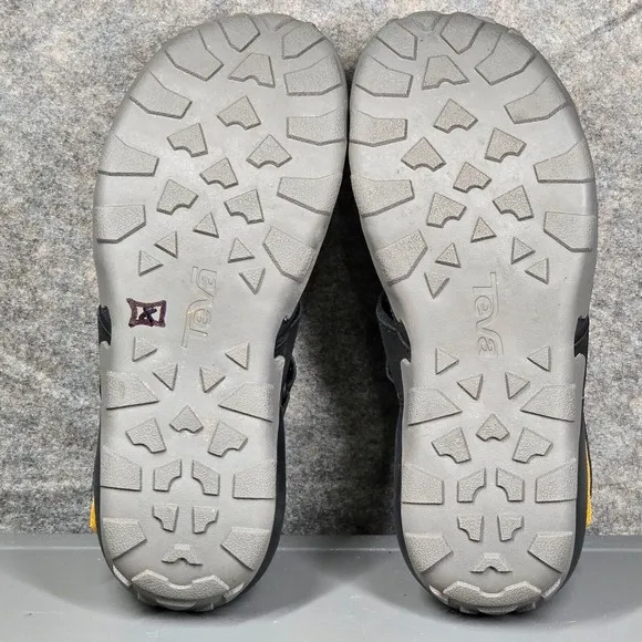 TEVA Shoes Mens 9 Black Flintwood Water Sandals Bungee Laces Hiking Outdoor