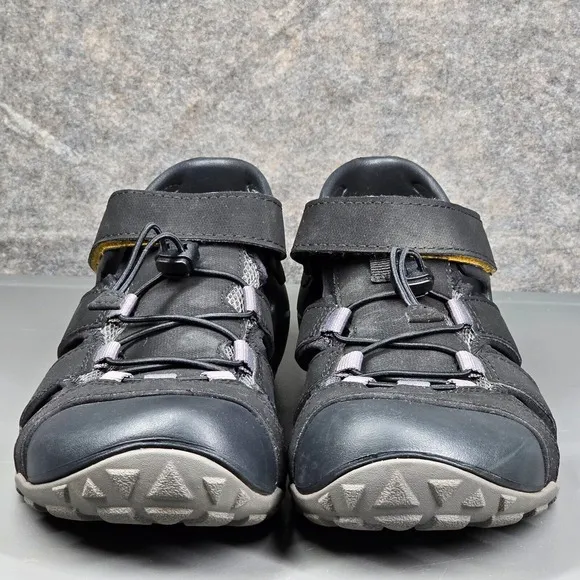 TEVA Shoes Mens 9 Black Flintwood Water Sandals Bungee Laces Hiking Outdoor
