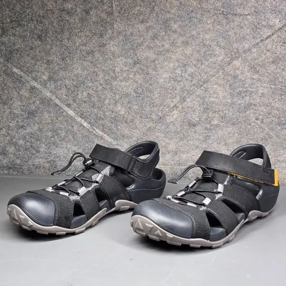 TEVA Shoes Mens 9 Black Flintwood Water Sandals Bungee Laces Hiking Outdoor