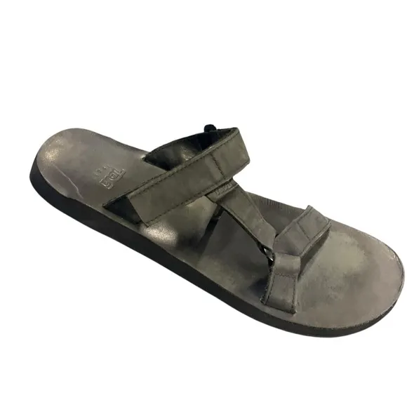 TEVA UNIVERSAL SLIDE MENS SANDALS, BLACK Leather, Men Size 12