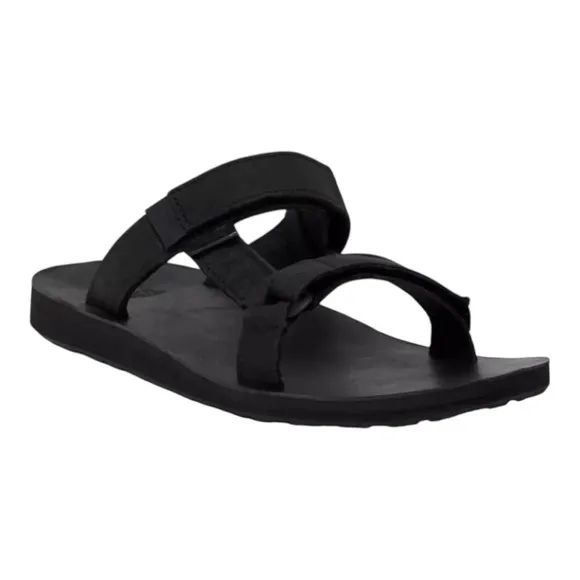 TEVA UNIVERSAL SLIDE MENS SANDALS, BLACK Leather, Men Size 12