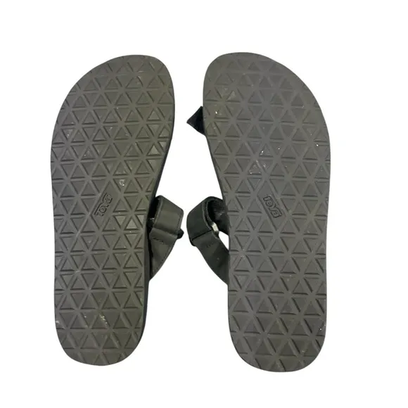 TEVA UNIVERSAL SLIDE MENS SANDALS, BLACK Leather, Men Size 12