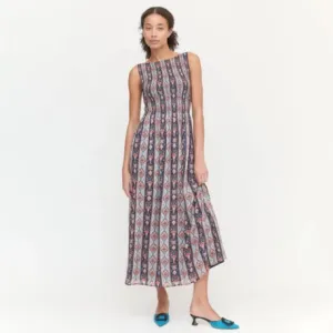 The Cosima Nap Dress in Navy Emma Stripe