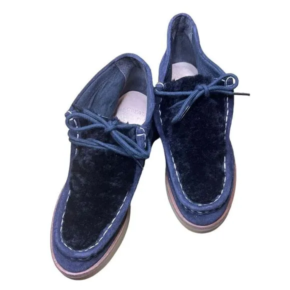 The Great The Trooper Chukka Boot in Midnight Black Shearling NWOB Size 7