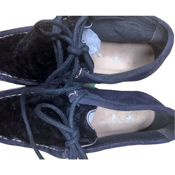 The Great The Trooper Chukka Boot in Midnight Black Shearling NWOB Size 7