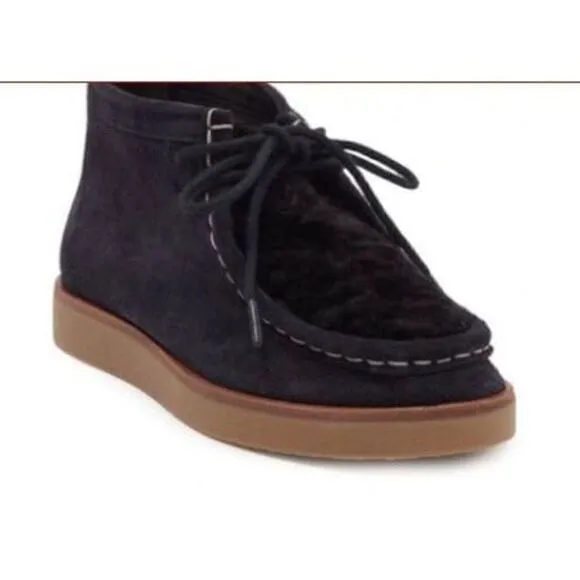 The Great The Trooper Chukka Boot in Midnight Black Shearling NWOB Size 7