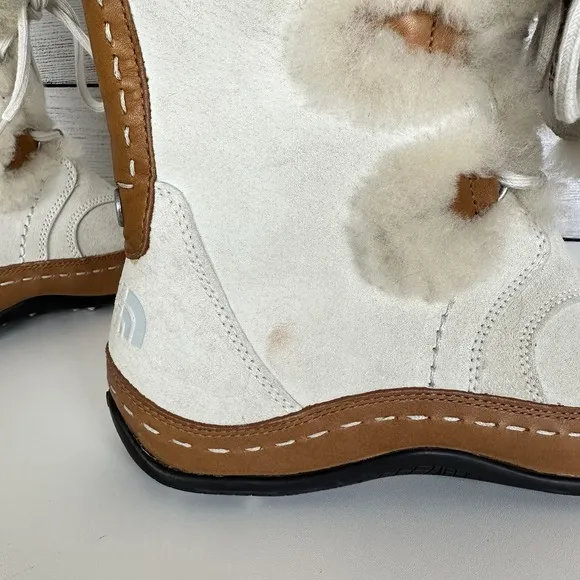 The North Face Abby IV Primaloft 200 Gram Insulation Beige Brown Suede Boot Sz 7
