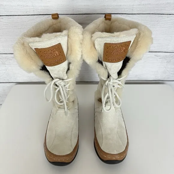 The North Face Abby IV Primaloft 200 Gram Insulation Beige Brown Suede Boot Sz 7