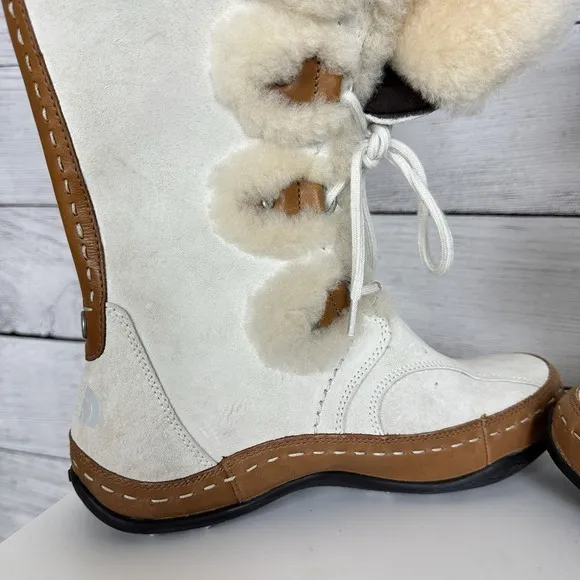 The North Face Abby IV Primaloft 200 Gram Insulation Beige Brown Suede Boot Sz 7