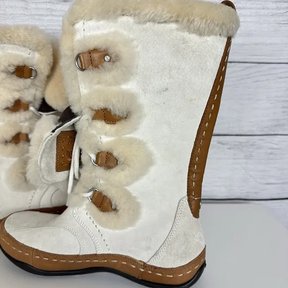 The North Face Abby IV Primaloft 200 Gram Insulation Beige Brown Suede Boot Sz 7