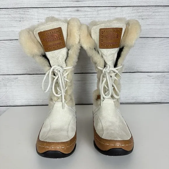 The North Face Abby IV Primaloft 200 Gram Insulation Beige Brown Suede Boot Sz 7