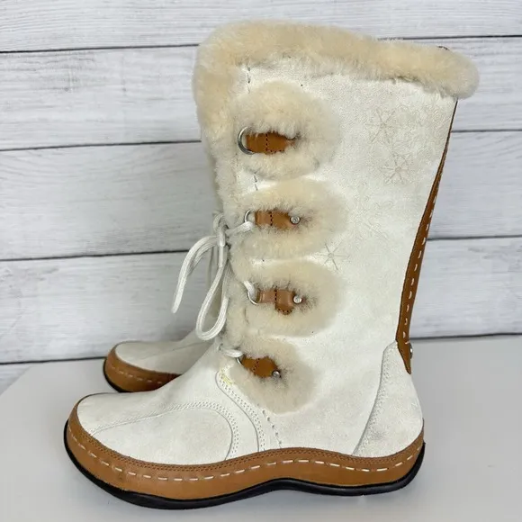 The North Face Abby IV Primaloft 200 Gram Insulation Beige Brown Suede Boot Sz 7