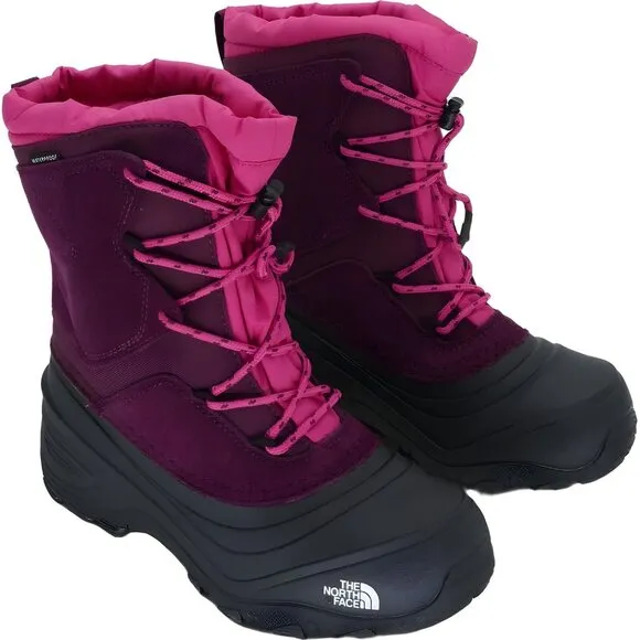 THE NORTH FACE Alpenglow V WP Big Kids Snow Boot Black/Boysenberry 5 US