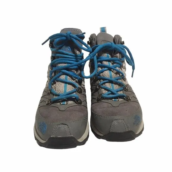 The North Face Goretex Hiking Boots Women Size 6 Primaloft Gray Blue