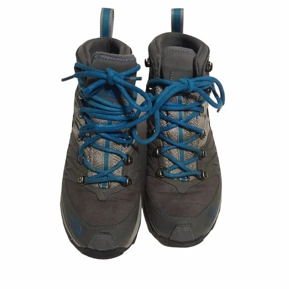 The North Face Goretex Hiking Boots Women Size 6 Primaloft Gray Blue