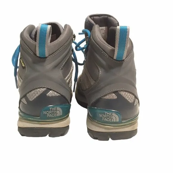 The North Face Goretex Hiking Boots Women Size 6 Primaloft Gray Blue