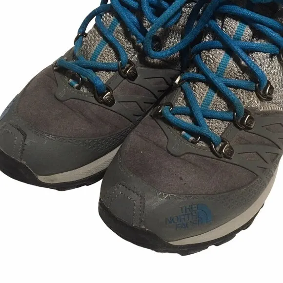 The North Face Goretex Hiking Boots Women Size 6 Primaloft Gray Blue