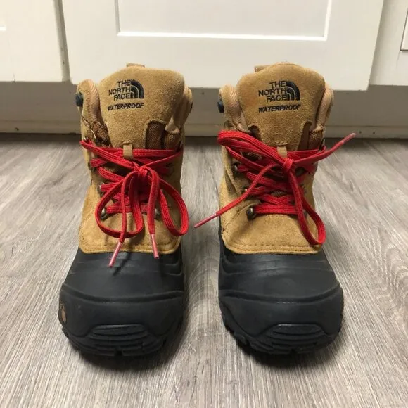 The North Face Kid's Size 3 Snow Boots Suede Waterproof Insulated Hiking Shoes