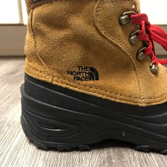 The North Face Kid's Size 3 Snow Boots Suede Waterproof Insulated Hiking Shoes