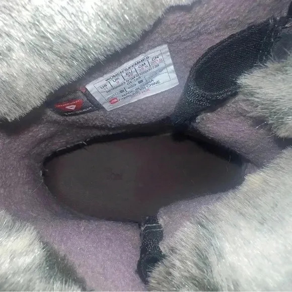 The North Face Nuptse Purna Snow Boots Plum Kitten Grey Women Size 11 NF00A0Z3