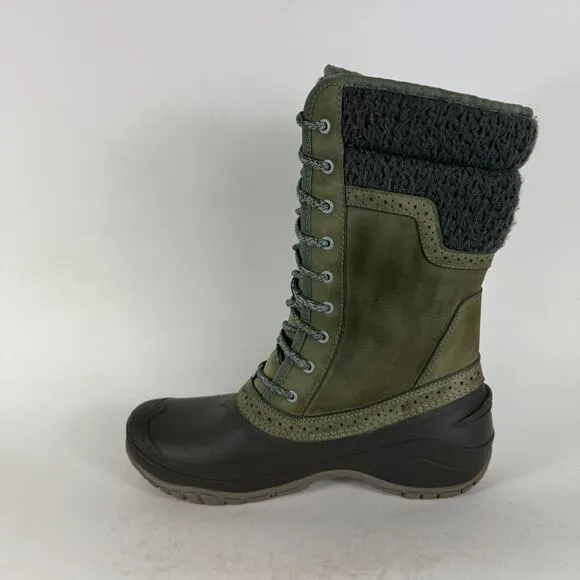 The North Face Shellista II Snow Boot Women's 10 Green Round Toe Waterproof