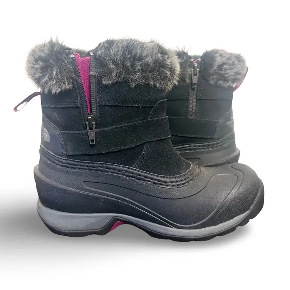 The North Face Snow Boots Women Faux Leather Warm Size 6