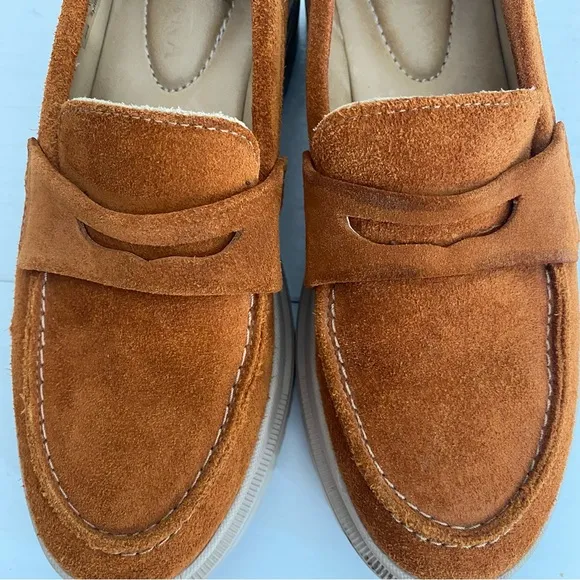 The Patina Leather Suede Lug Sole Loafer Shoes Sz 7